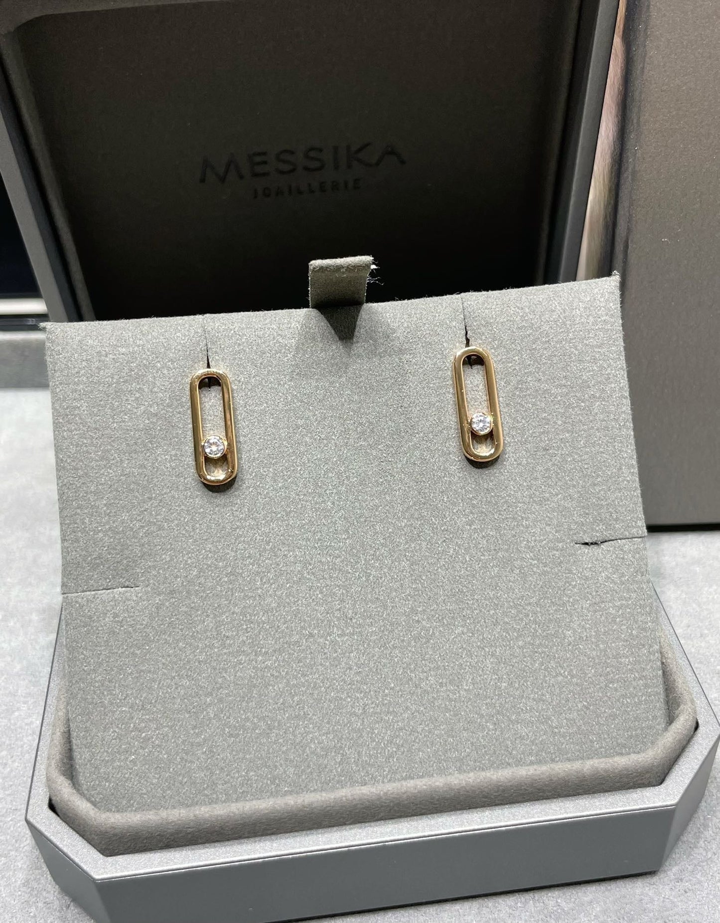 [Okajuri Jewelry]MOVE UNO SMALL 1 DIAMOND EARRINGS