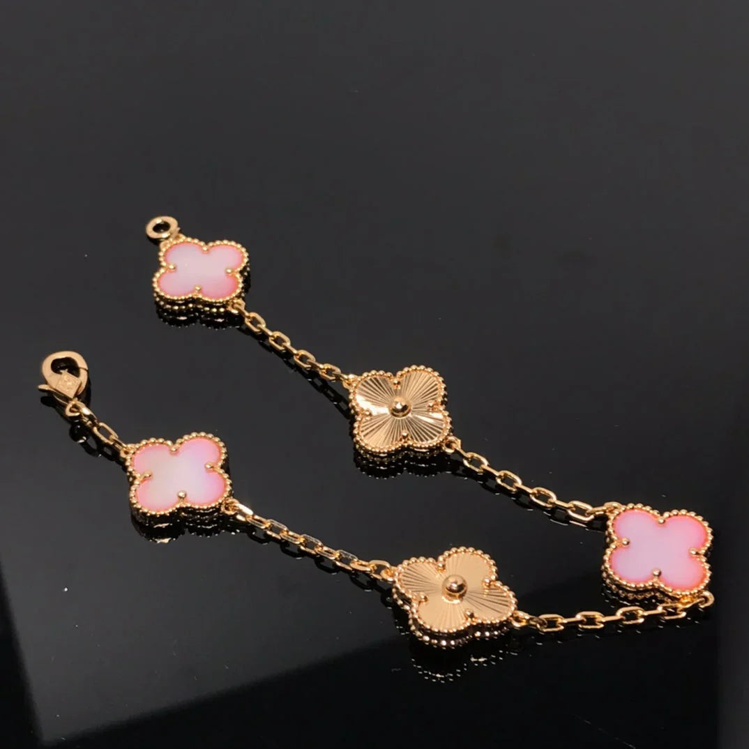 [Okajuri Jewelry] CLOVER 5 MOTIFS  PINK MOP BRACELET COLLECTION