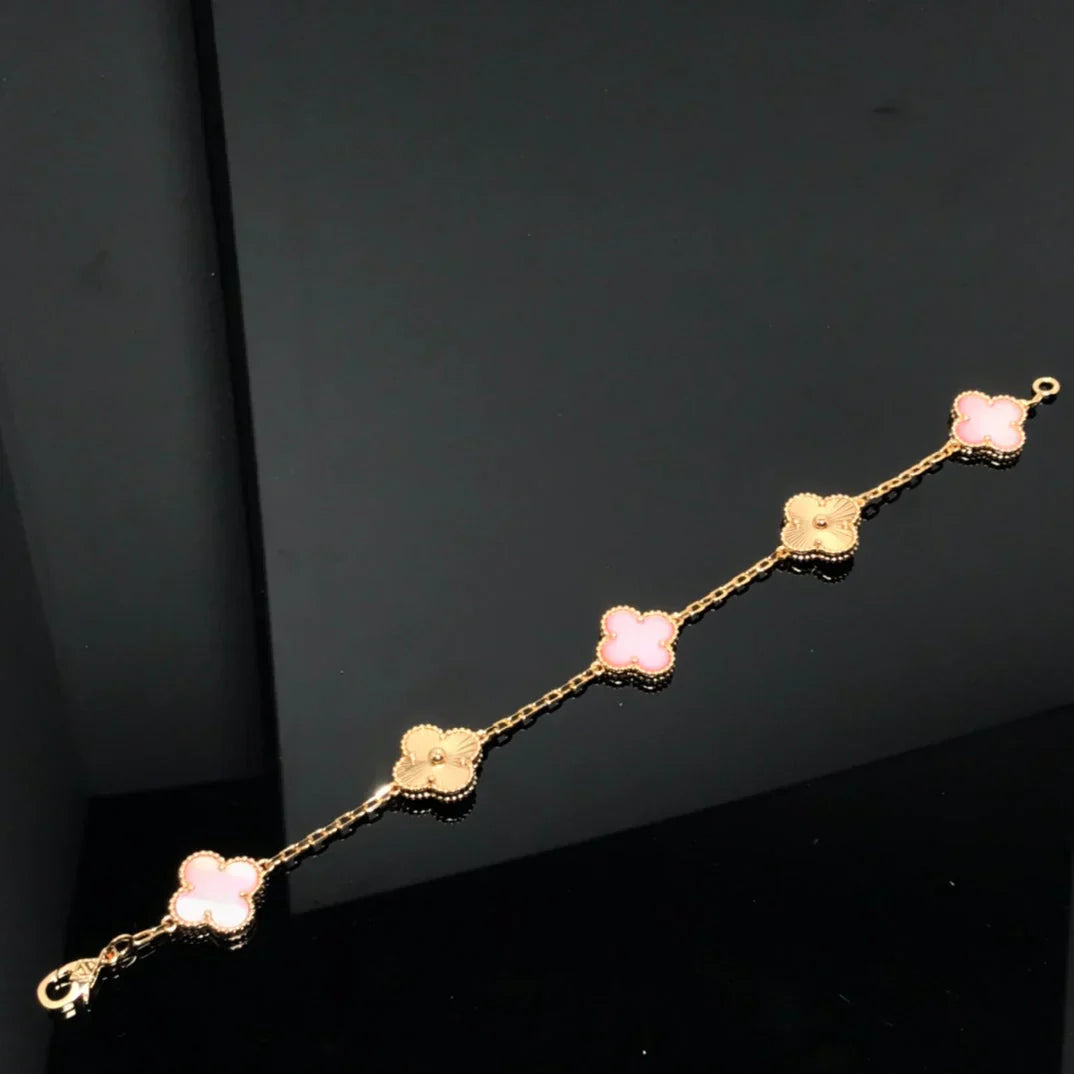 [Okajuri Jewelry]  CLOVER 5 MOTIFS  PINK MOP BRACELET COLLECTION