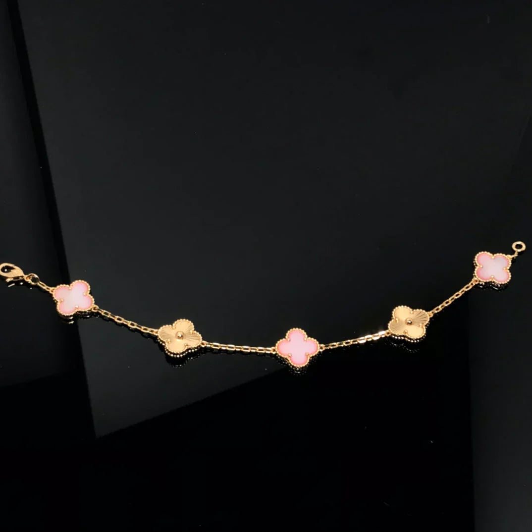 [Okajuri Jewelry]  CLOVER 5 MOTIFS  PINK MOP BRACELET COLLECTION