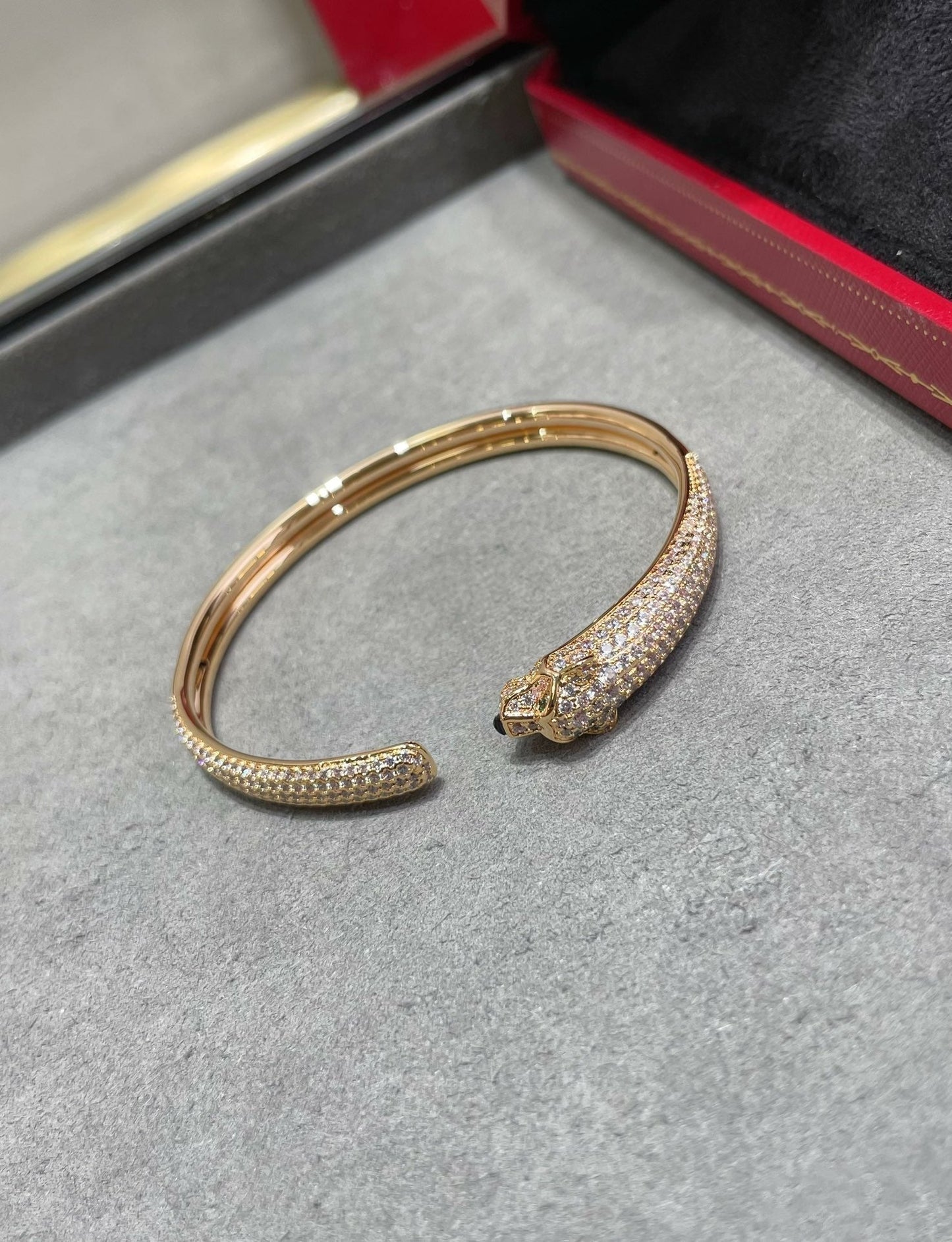 [Okajuri Jewelry]PANTHERE FULL DIAMOND OPEN BRACELET