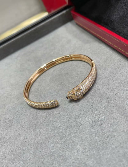 [Okajuri Jewelry]PANTHERE FULL DIAMOND OPEN BRACELET