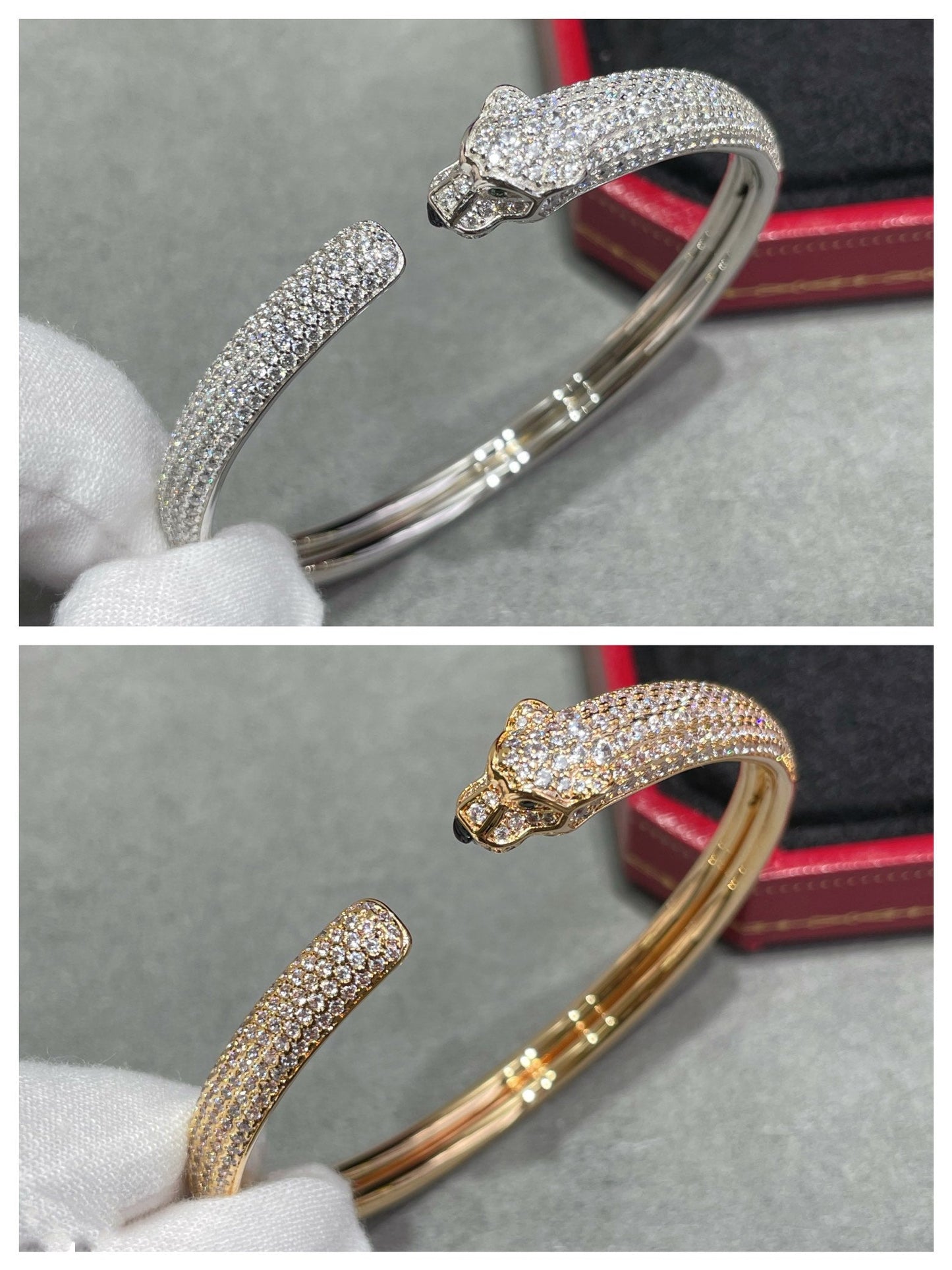 [Okajuri Jewelry]PANTHERE FULL DIAMOND OPEN BRACELET