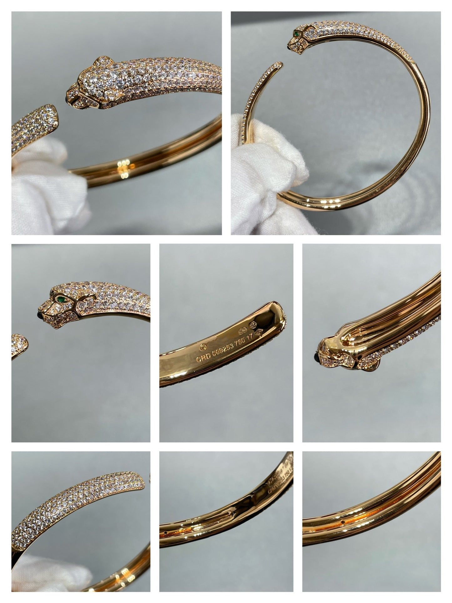 [Okajuri Jewelry]PANTHERE FULL DIAMOND OPEN BRACELET