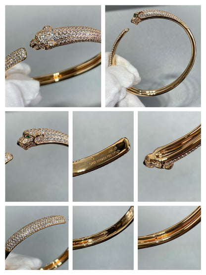 [Okajuri Jewelry]PANTHERE FULL DIAMOND OPEN BRACELET