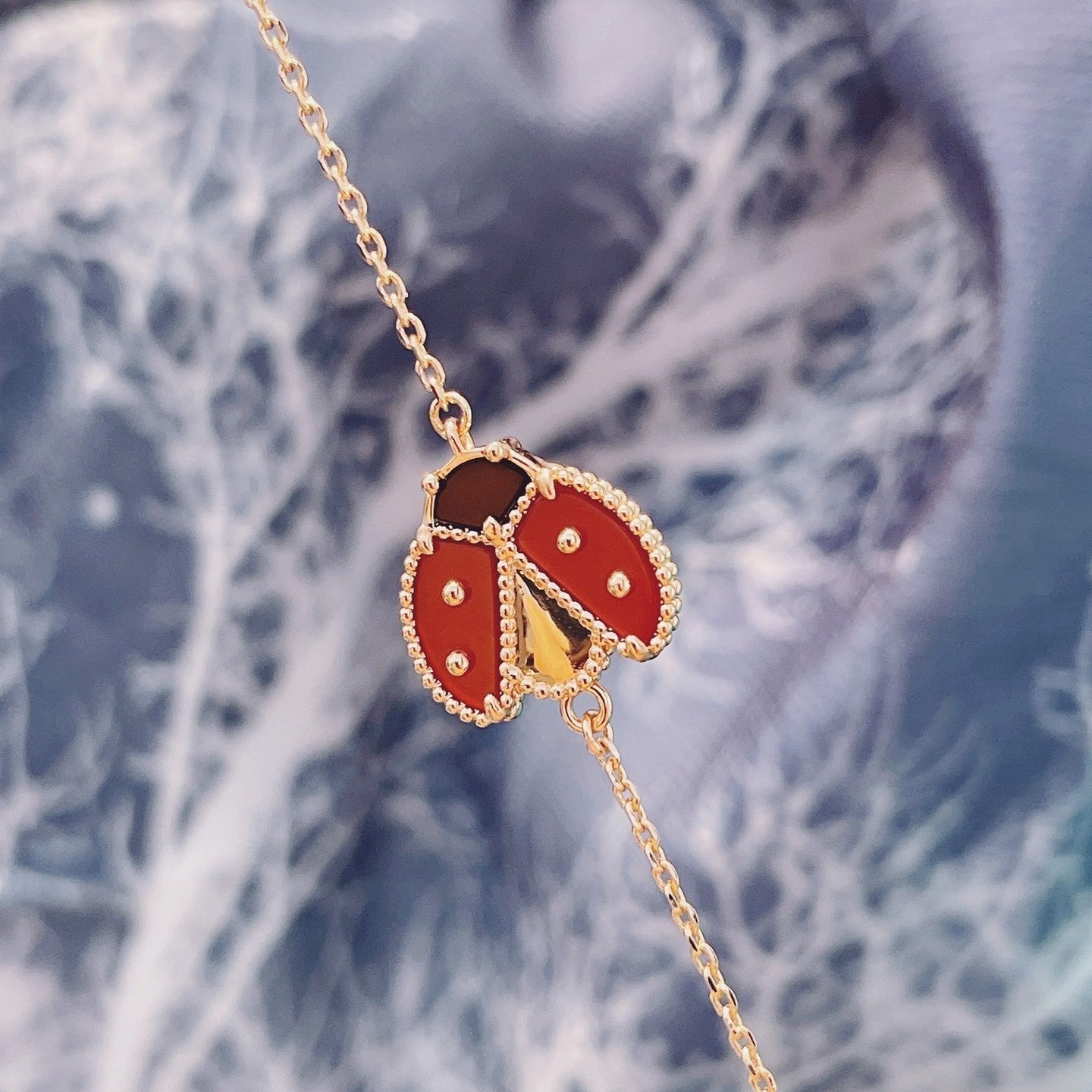 [Okajuri Jewelry]LUCKY SPRING 1 MOTIF PINK GOLD BRACELET