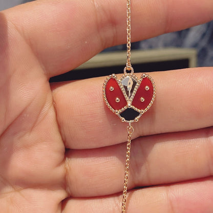 [Okajuri Jewelry]LUCKY SPRING 1 MOTIF PINK GOLD BRACELET