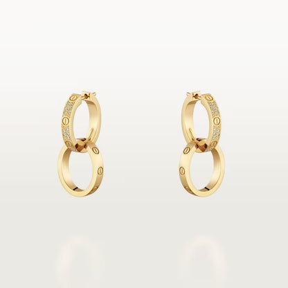 [Okajuri Jewelry] LOVE 3.3MM DANGLE HALF DIAMOND EARRINGS