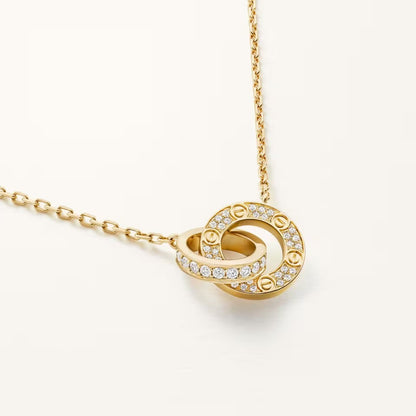 [Okajuri Jewelry] LOVE  FULL DIAMOND PENDANT NECKLACE