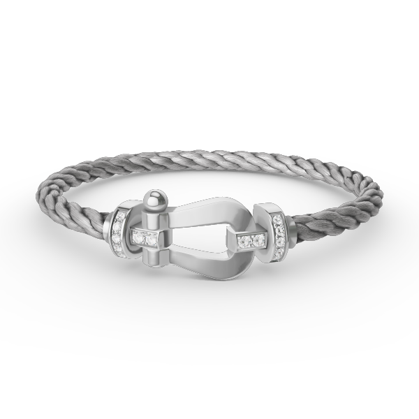 [Okajuri Jewelry]FORCE LARGE HORSESHOE HALF DIAMOND BRACELET SILVER