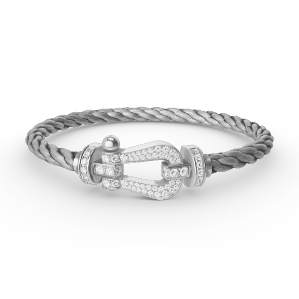 [Okajuri Jewelry]FORCE LARGE HORSESHOE FULL DIAMOND BRACELET SILVER