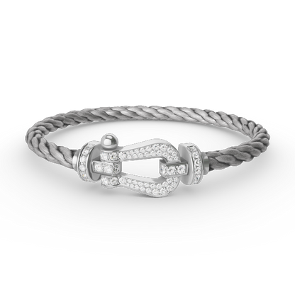 [Okajuri Jewelry]FORCE LARGE HORSESHOE FULL DIAMOND BRACELET SILVER