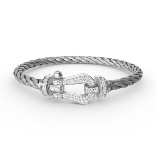 [Okajuri Jewelry]FORCE LARGE HORSESHOE FULL DIAMOND BRACELET SILVER