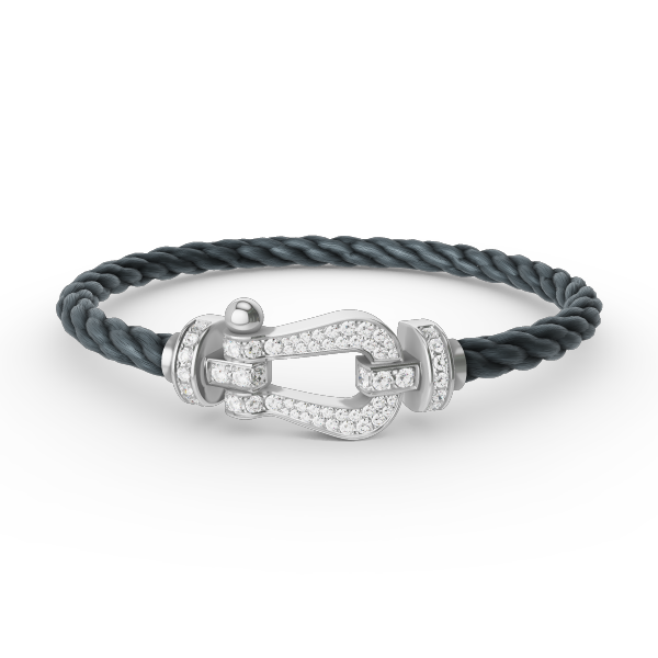 [Okajuri Jewelry]FORCE LARGE HORSESHOE FULL DIAMOND BRACELET SILVER