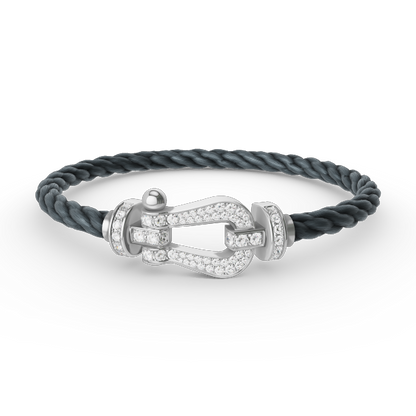 [Okajuri Jewelry]FORCE LARGE HORSESHOE FULL DIAMOND BRACELET SILVER