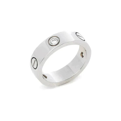 [Okajuri Jewelry]LOVE RING 5.5MM 3 DIAMONDS SILVER