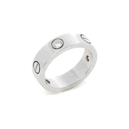 [Okajuri Jewelry]LOVE RING 5.5MM 3 DIAMONDS SILVER
