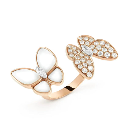 [Okajuri Jewelry]TWIN BUTTERFLY DIAMOND MOP RING
